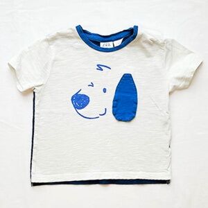 Zara 12-18mo Snoopy short sleeve shirt with lift-up ear